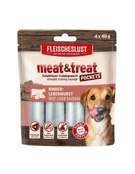 Salchicha para Perro, Snack Fleischeslust Hígado de ternera Salchicha para Perro, Snack Fleischeslust Hígado de ternera