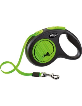 Correa extensible Flexi Neón Verde de cinta para perros Flexi - 1