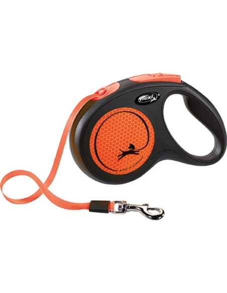 Flexi correa extensible Neon naranja para perros