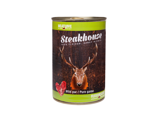 MeatLove Carne de Ciervo, latas de 400 gr. para perros