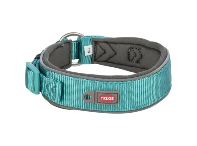 Collar Trixie Premium extra ancho color aqua para perros