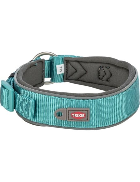 Collar Trixie Premium extra ancho color aqua para perros