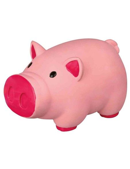 Juguete Trixie cerdito de latex con sonido original fucsia
