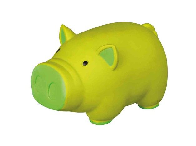 Juguete Trixie cerdito de latex con sonido original verde manzana