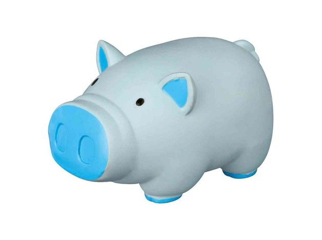 Juguete Trixie cerdito de latex con sonido original color gris