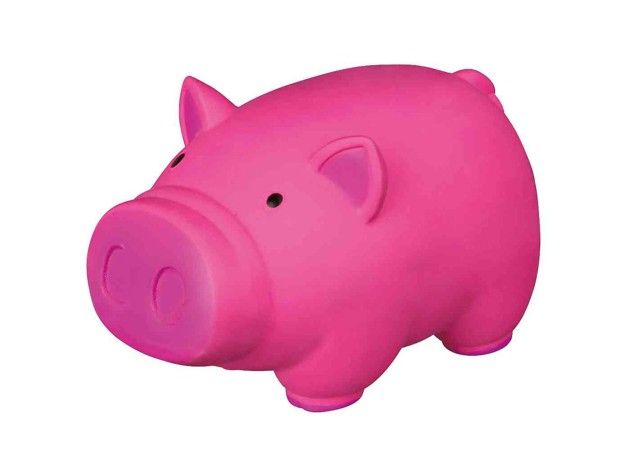 Juguete Trixie cerdito de latex con sonido original color rosa
