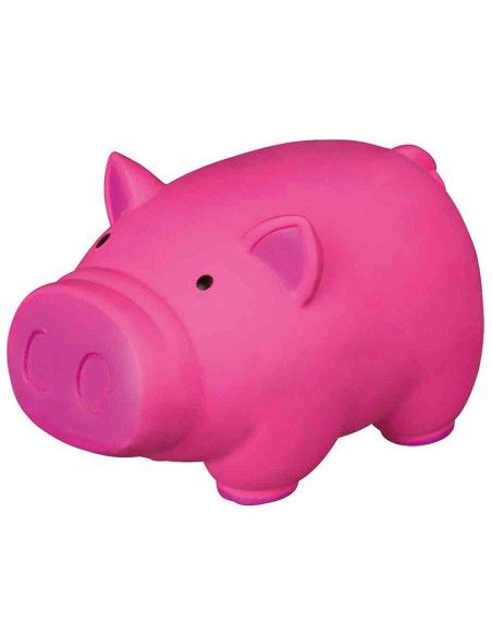 Juguete Trixie cerdito de latex con sonido original color rosa