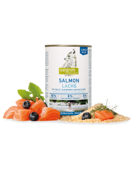 Latas 400 gr Isegrim Salmón, Comida Humeda para perros jóvenes
