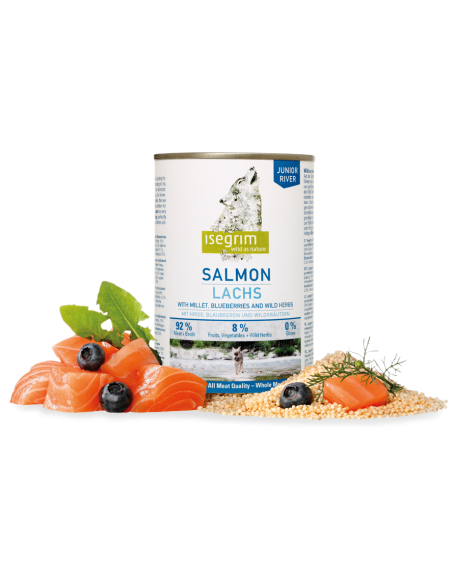 Latas 400 gr Isegrim Salmón, Comida Humeda para perros jóvenes