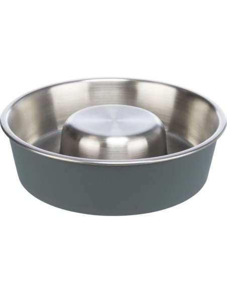 Comedero metálico anti ansiedad para perros, Trixie Slow Feed color gris