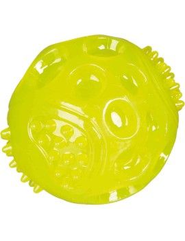 pelota luminosa Trixie flash color amarillo para perros