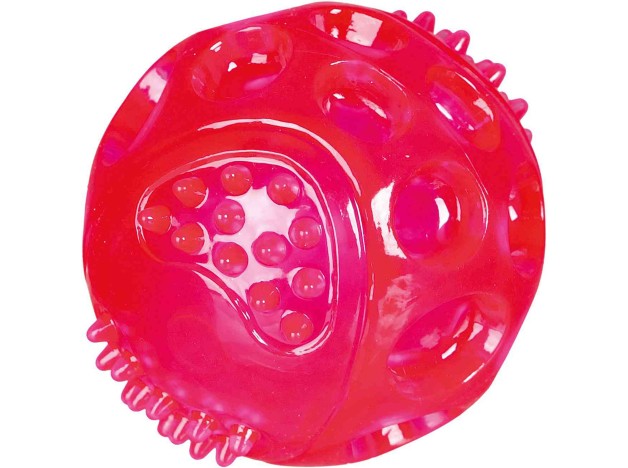 pelota luminosa Trixie flash rosa para perros
