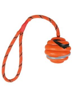 Juguete para perros, Pelota de caucho Trixie con cuerda