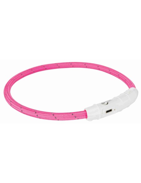 Collar luminoso Trixie Flash Manguera rosa, para perros  - 1 Collar luminoso Trixie Flash Manguera rosa, para perros  - 1