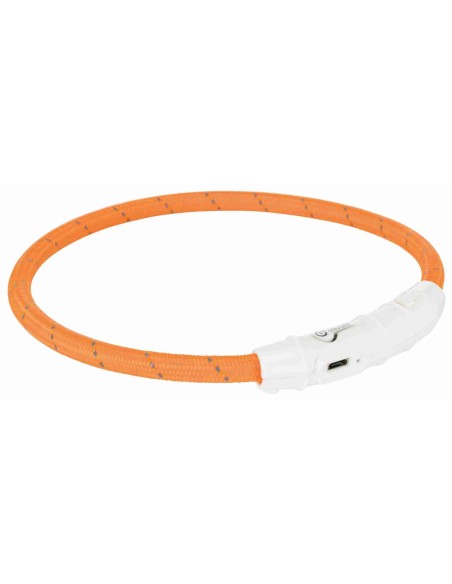 Collar luminoso Trixie Flash Manguera naranja, recargable Usb  - 1