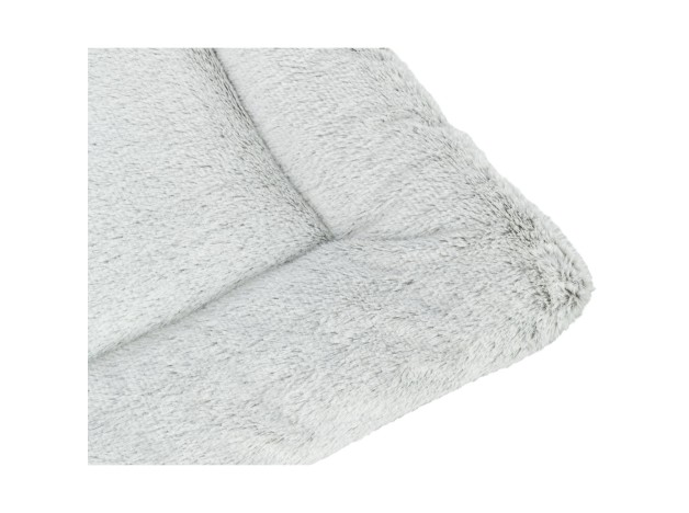 trixie farrello cama para perros en felpa suave gris y blanca