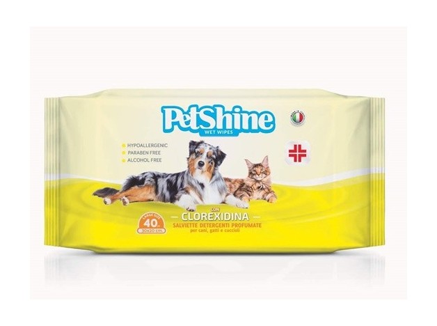 Toallitas húmedas higiénicas para perros, Petshine Clorexidina Porrini - 1