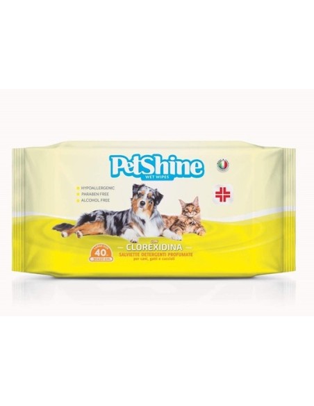 Toallitas húmedas higiénicas para perros, Petshine Clorexidina Porrini - 1