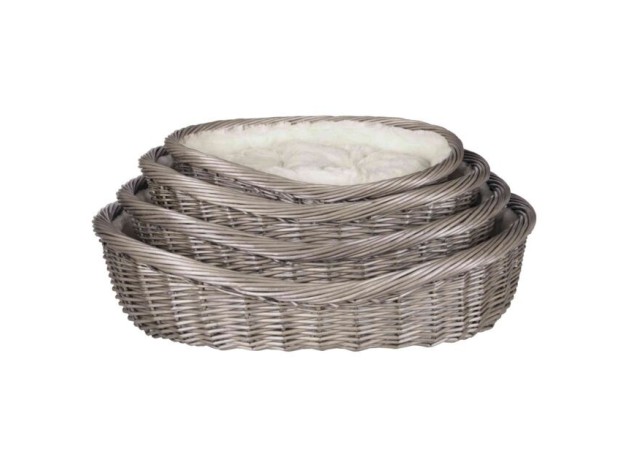 Cesta De Mimbre Gris De Trixie, Cama Para Perros, disponible en cuatro tamaños