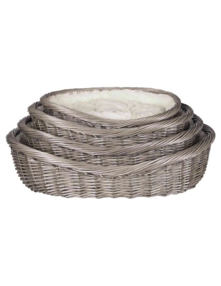 Cesta De Mimbre Gris De Trixie, Cama Para Perros, disponible en cuatro tamaños
