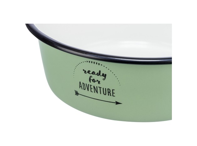 Comedro Trixie Adventure, Boll de acero inoxidable esmaltado en verde pastel, detalles