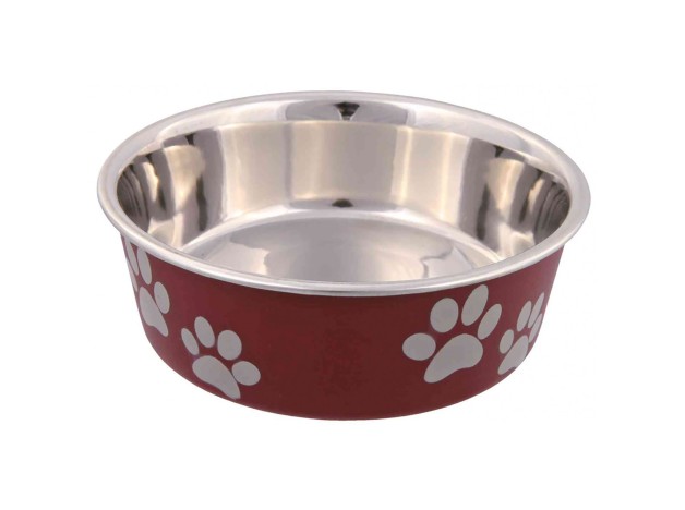 Comedero trixie Acero Inoxidable con esmalte exterior en diferentes colores, la tienda de nuestroperro te lo lleva a cas