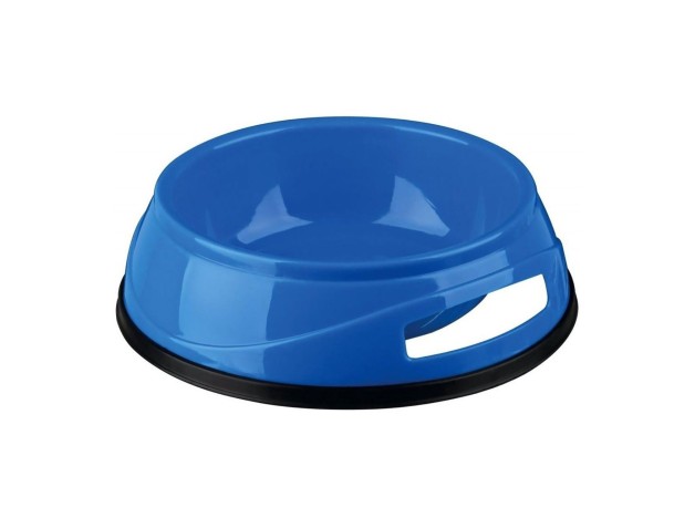 Comedero de plástico ligero con base antideslizante para perros, disponible en varios colores