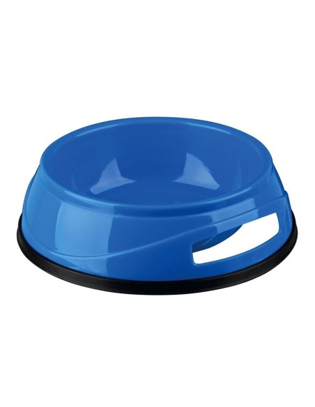 Comedero de plástico ligero con base antideslizante para perros, disponible en varios colores